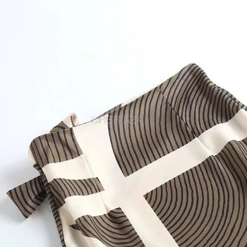CHeriaza Νέο Ευρωπαϊκό και Αμερικάνικο στυλ με γεωμετρικό μοτίβο εμπριμέ μονοκόμματη φούστα με δαντέλα για γυναίκες