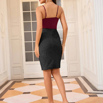 GRACE KARIN Γυναικείες κομψές φούστες με ρουτσέ σατέν λεπτή εφαρμογή Επαγγελματική φούστα ψηλή μέση για πάρτι Bodycon Φούστες OL Εργασίας