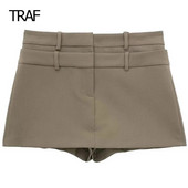 TRAF Mini Cargo suknja Ženske suknje Proljeće ljeto 2024. Kratka suknja s visokim dva struka Novo u suknjama Elegantne društvene ženske suknje