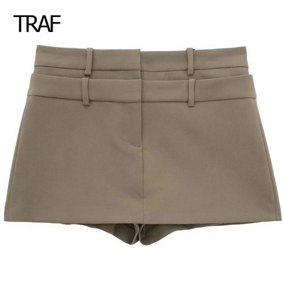 TRAF Mini Cargo suknja Ženske suknje Proljeće ljeto 2024. Kratka suknja s visokim dva struka Novo u suknjama Elegantne društvene ženske suknje