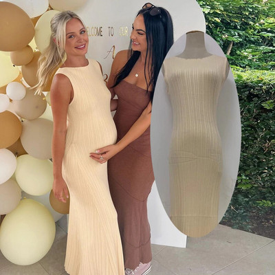 Zöld, kötött női ruha 2023-as nyári szexi O-nyakú, ujjatlan, osztott, elegáns maxi ruha Klubparti ruhák Alkalmi hosszú ruha