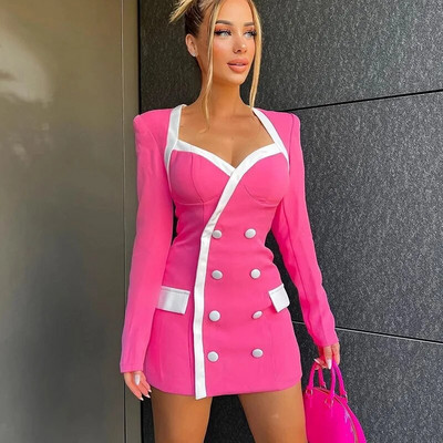 Mini rochie cu gât pătrat mozaic, sexy, bodycon, haine de toamnă 2022, la modă, la petrecere, la club, rochii elegante, casual, de lux, cu mânecă lungă