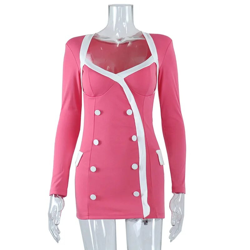 Mini rochie cu gât pătrat mozaic, sexy, bodycon, haine de toamnă 2022, la modă, la petrecere, la club, rochii elegante, casual, de lux, cu mânecă lungă