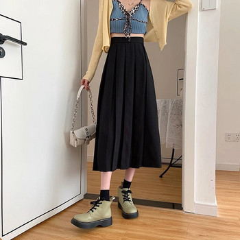 Πλισέ Φούστα μισό μήκος Γυναικεία φούστα Άνοιξη, Φθινόπωρο και Χειμώνα Νέα Φούστα με ψηλόμεσο σε γραμμή Α Μεσαίο πακέτο Hip skirt Trend