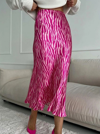 2023, vară, toamnă, femei, elegante, midi, fuste din satin, imprimate, talie înaltă, birou, dame, bodycon, creion, fustă subțire pentru femei
