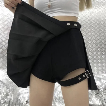Γοτθική σχιστή πλισέ γυναικεία φούστα Ακανόνιστες μίνι κοντές φούστες Τάση μόδας Πανκ Streetwear Plus μέγεθος Σέξι πάτο Y2k Ρούχα