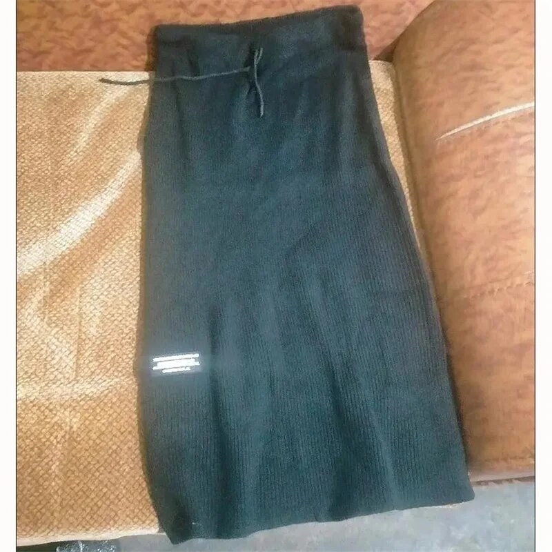 Pulover Vintage Plus Size Fusta tricotată Toamnă Iarnă Snur elastic cu talie înaltă Fuste A-line Femei Fusta caldă cu toate potrivirile