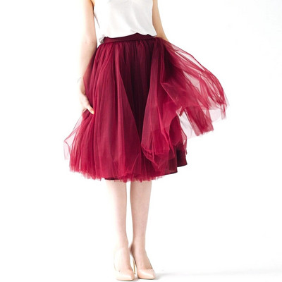 Módna ružová tylová sukňa, vintage midi skladané sukne, dámska lolita spodnička, veľkosť Secret, plus veľkosť 5XL