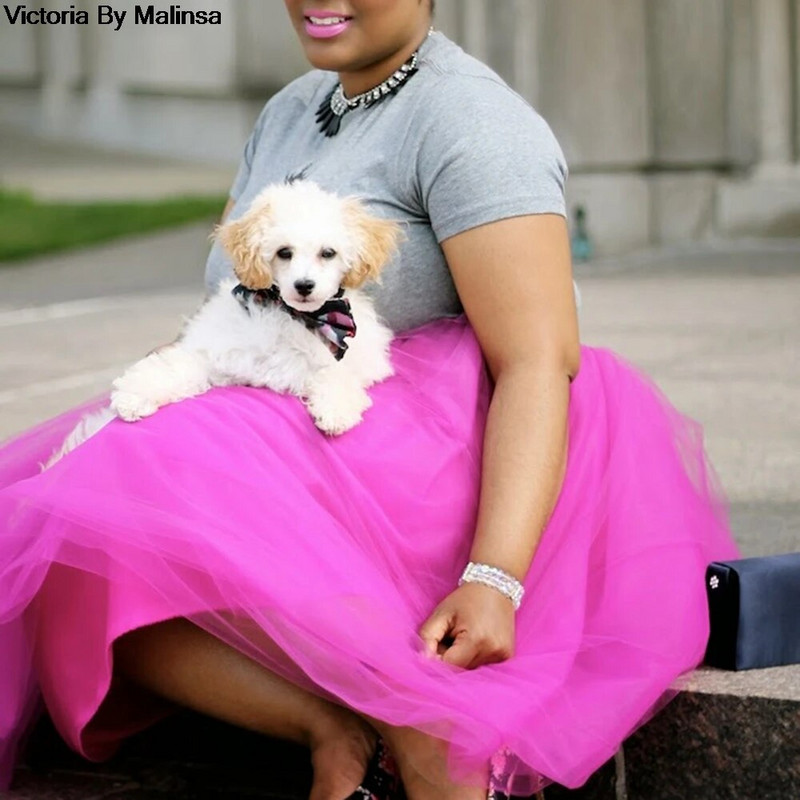 Módna ružová tylová sukňa, vintage midi skladané sukne, dámska lolita spodnička, veľkosť Secret, plus veľkosť 5XL