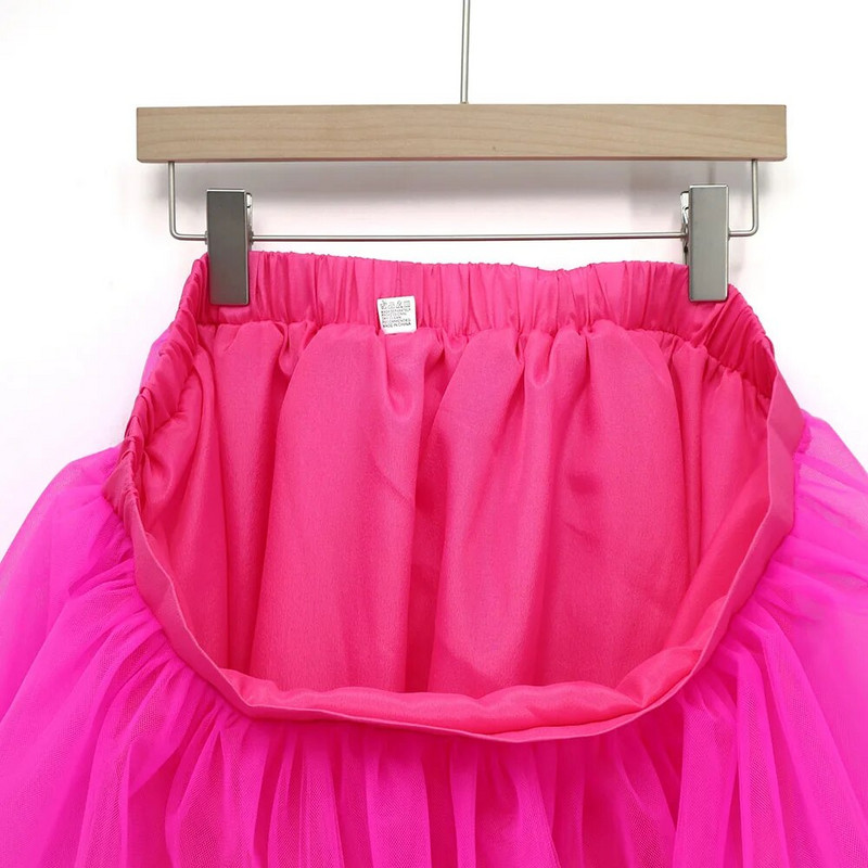 Módna ružová tylová sukňa, vintage midi skladané sukne, dámska lolita spodnička, veľkosť Secret, plus veľkosť 5XL