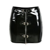 Γυναικεία κουμπιά PVC Pencil Mini φούστα Vinyl Latex Zipper Shiny Tight Skirt Nightclub Club DS Skirt