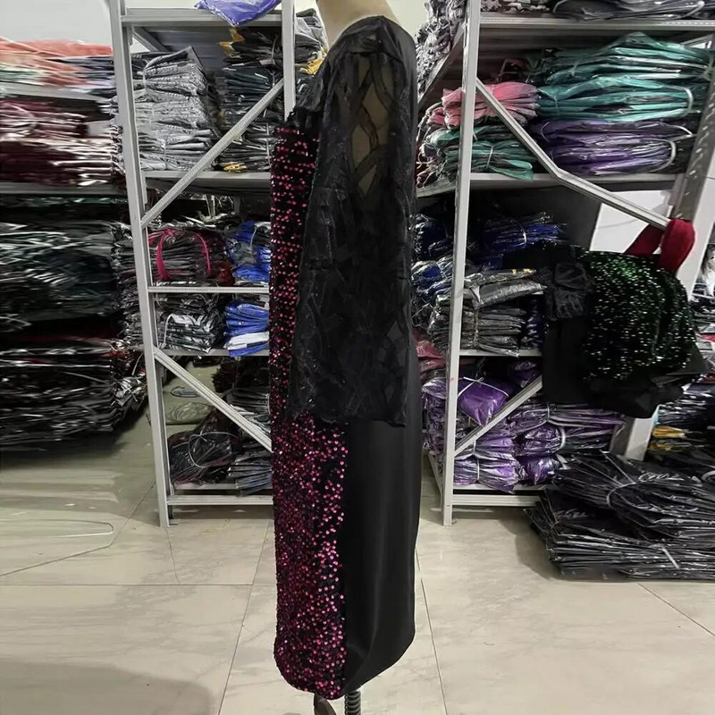 Bodycon Dress Prekrasna meka večernja haljina Šljokice Prozirna mreža patchwork Ženska večernja haljina velikih veličina Ženska odjeća