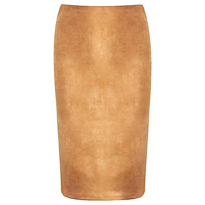 Neophil 2023. Zimska ženska midi pencil suknja od brušene kože visokog struka sivo ružičasta XXL seksi stilska rastezljiva folija za uredske poslove Saia S1009