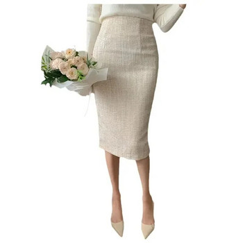 2023 Φθινόπωρο Χειμώνας Γυναικείες Νέες ψηλόμεσες τουίντ φούστες Γυναικείες λεπτές γυναικείες φούστες Γυναικείες φούστες γραφείου Lady Pencil φούστες U301