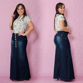 Traper suknje Ženske ležerne A-kroja s prednjim gumbima Jean Vintage suknje veće veličine Ljeto Jesen Nova moda Ženske suknje