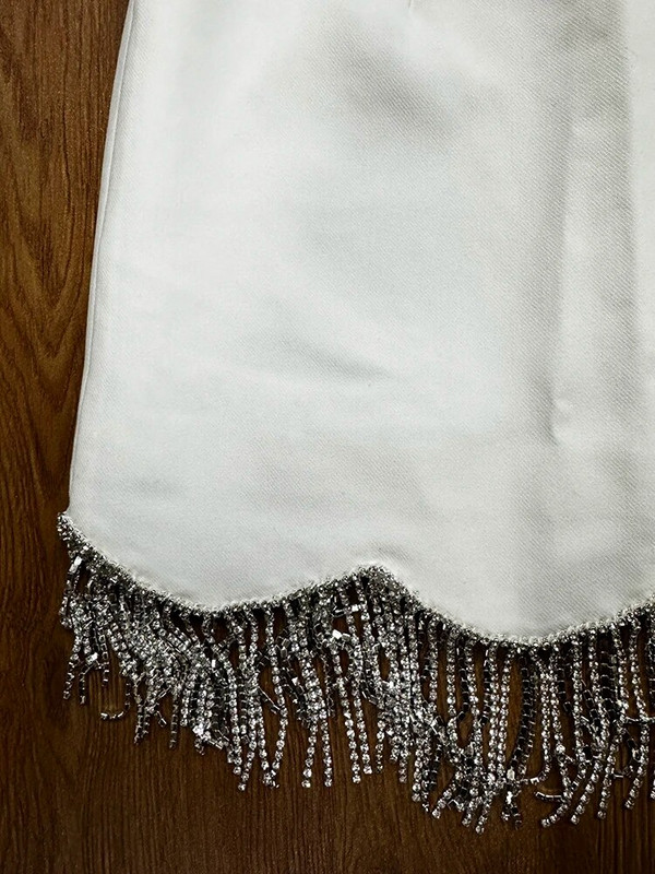 HIGH STREET Legújabb 2024 divattervező szoknya női gyémánt láncok gyöngyös mini szoknya