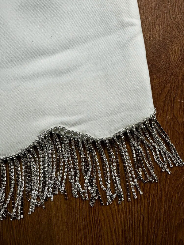 HIGH STREET Legújabb 2024 divattervező szoknya női gyémánt láncok gyöngyös mini szoknya