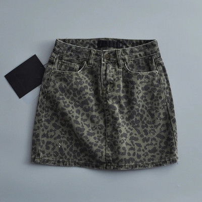 Seksi poderane suknje s leopard uzorkom, ženska mini traper suknja Streetwear pencil suknja visokog struka faldas mujer moda 2022.