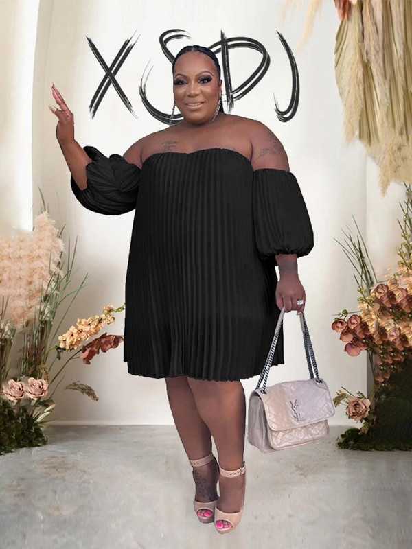 Rochie de vară din șifon rochie largi fără bretele, marimea mare, pentru femei, drapate, elegante, sexy, rochii scurte, dropshipping cu ridicata