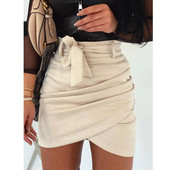 Ženska suknja za ženske zabave Visoki struk s volanima Bodycon pencil suknje Modna seksi mini suknja za večernje zabave