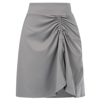 Γυναικεία αθλητική φούστα JS μπροστινό σκίσιμο με προσαρτημένο σορτς Ψηλόμεση φούστα σε γραμμή Α με ένθετο τσέπες ψηλές ελαστικές φούστες με λεπτή εφαρμογή