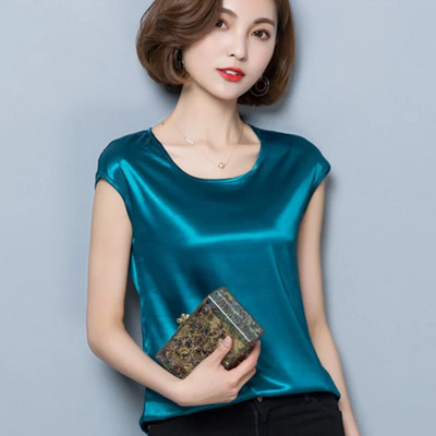 Ženska satenska bluza Ljeto 2019. Ženske ružičaste majice Ženske košulje Bluze M-4xl M-4xl Odjeća s rukavima na udarce Blusas Femininas