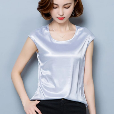 Ženska satenska bluza Ljeto 2019. Ženske ružičaste majice Ženske košulje Bluze M-4xl M-4xl Odjeća s rukavima na udarce Blusas Femininas