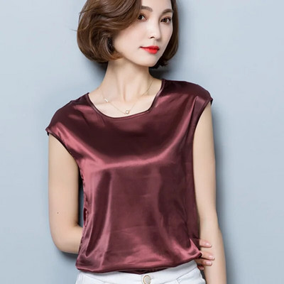 Ženska satenska bluza Ljeto 2019. Ženske ružičaste majice Ženske košulje Bluze M-4xl M-4xl Odjeća s rukavima na udarce Blusas Femininas
