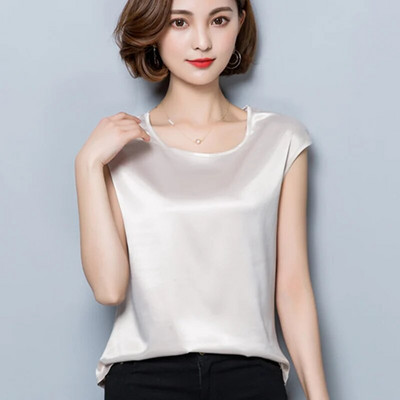 Ženska satenska bluza Ljeto 2019. Ženske ružičaste majice Ženske košulje Bluze M-4xl M-4xl Odjeća s rukavima na udarce Blusas Femininas