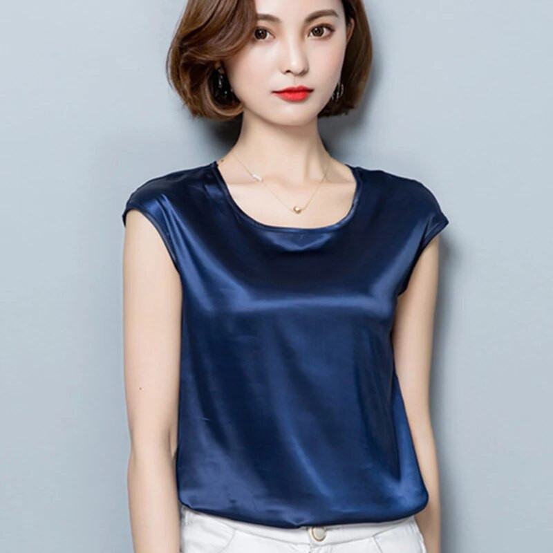 Ženska satenska bluza Ljeto 2019. Ženske ružičaste majice Ženske košulje Bluze M-4xl M-4xl Odjeća s rukavima na udarce Blusas Femininas