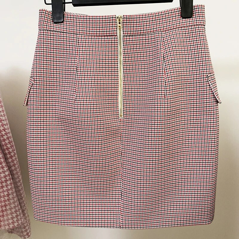 HIGH STREET Najnovija modna dizajnerska suknja iz 2024. Ženska mini suknja s dugmadima u obliku lava