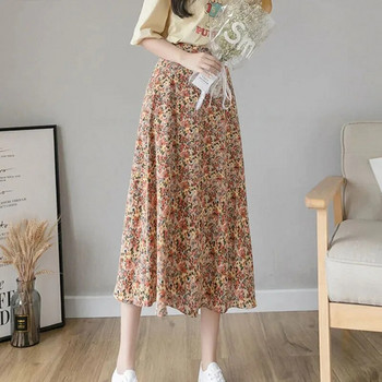 Καλοκαιρινή Πολλαπλά Χρώματα Floral Plus Size Γυναικεία Ρούχα Μακριά Φούστα Vintage Ψηλόμεση Πλισέ φούστα σε γραμμή Α Streetwear Φαρδιά φούστα