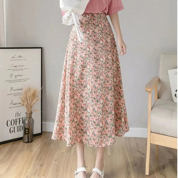 Καλοκαιρινή Πολλαπλά Χρώματα Floral Plus Size Γυναικεία Ρούχα Μακριά Φούστα Vintage Ψηλόμεση Πλισέ φούστα σε γραμμή Α Streetwear Φαρδιά φούστα
