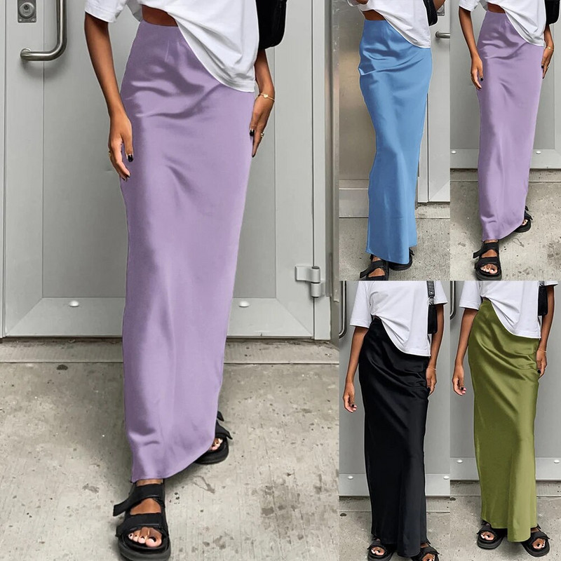 Rochie Fusta Plaja Zilnic Primavara Streetwear Casual Femei Pentru Femei Talie Inalta Pachet Fuste Ice Silk Fusta