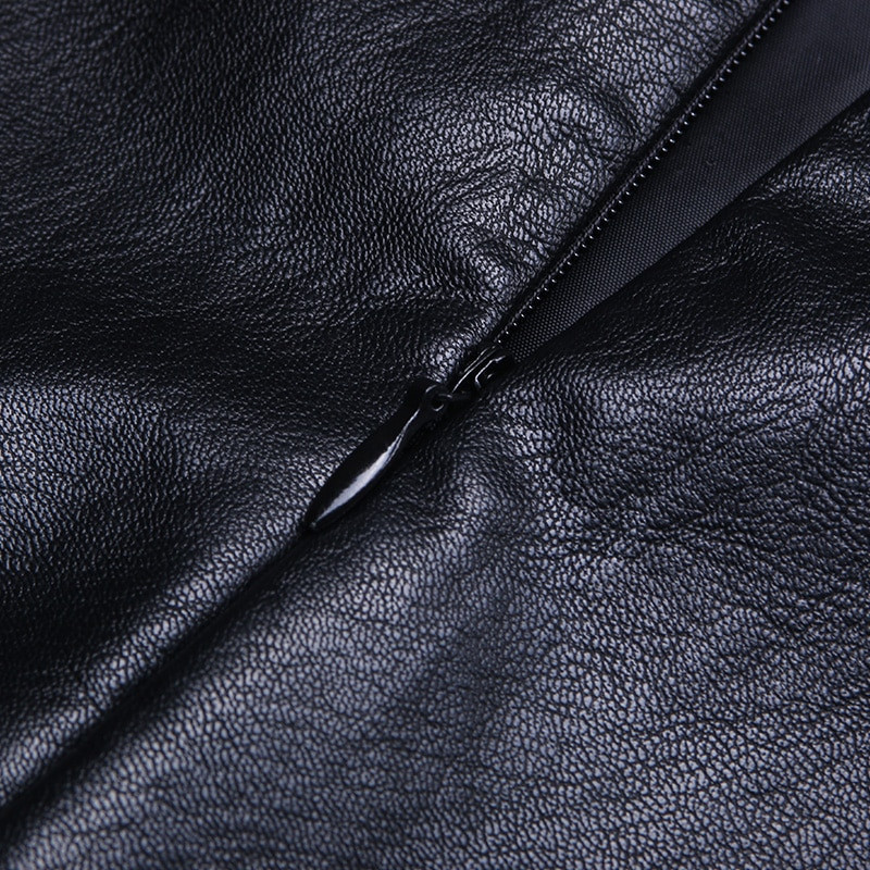 Young Gee Proljeće Jesen Ženska suknja Modna PU koža Midi visokog struka A-kroja Elegantna uredska radna odjeća Suknje Saias Plus Veličina