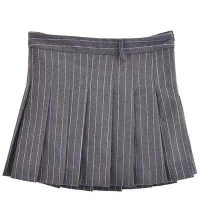 TRAF Ženske suknje Jesen Zima Prugasta plisirana suknja Mini mješovita suknja srednjeg struka Elegantne dizajnerske suknje za zabave Ženske luksuzne