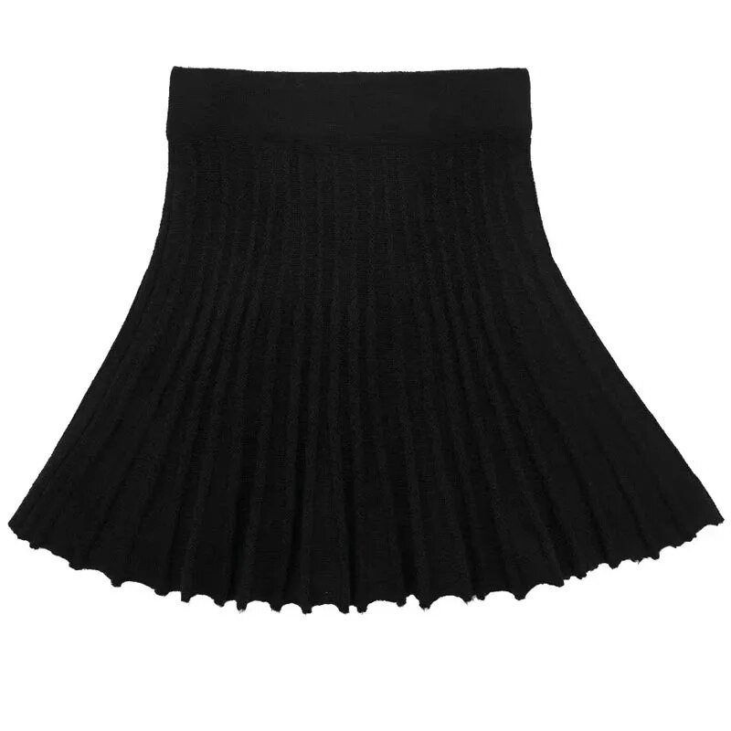 TRAF Kötött rakott szoknya Női szoknyák Téli Tavasz 2024 Mini fekete középső derékszoknya Új szoknyákban Elegáns és elegáns szoknyák