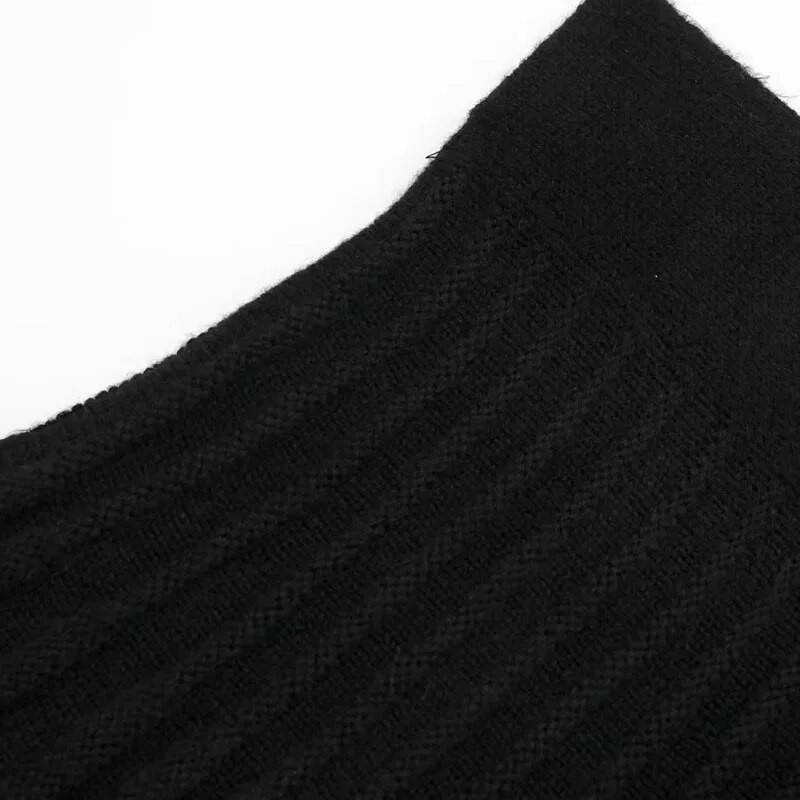 TRAF Kötött rakott szoknya Női szoknyák Téli Tavasz 2024 Mini fekete középső derékszoknya Új szoknyákban Elegáns és elegáns szoknyák