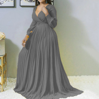 Κομψό Γυναικείο Φόρεμα 5XL Plus Γυναικείο Ανοιξιάτικο Καλοκαιρινό Σιφόν Φορέματα Γάμου Ντραπέ Μάξι Γυναικείο Vestido