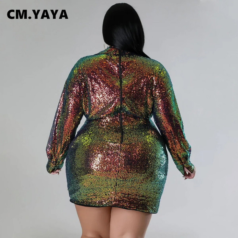 CM.YAYA rochie midi cu mâneci lungi, cu mâneci lungi, cu paiete laterale, cu paiete, 2023, sexy, pentru petrecere, seara, elegante, rochii, rochii