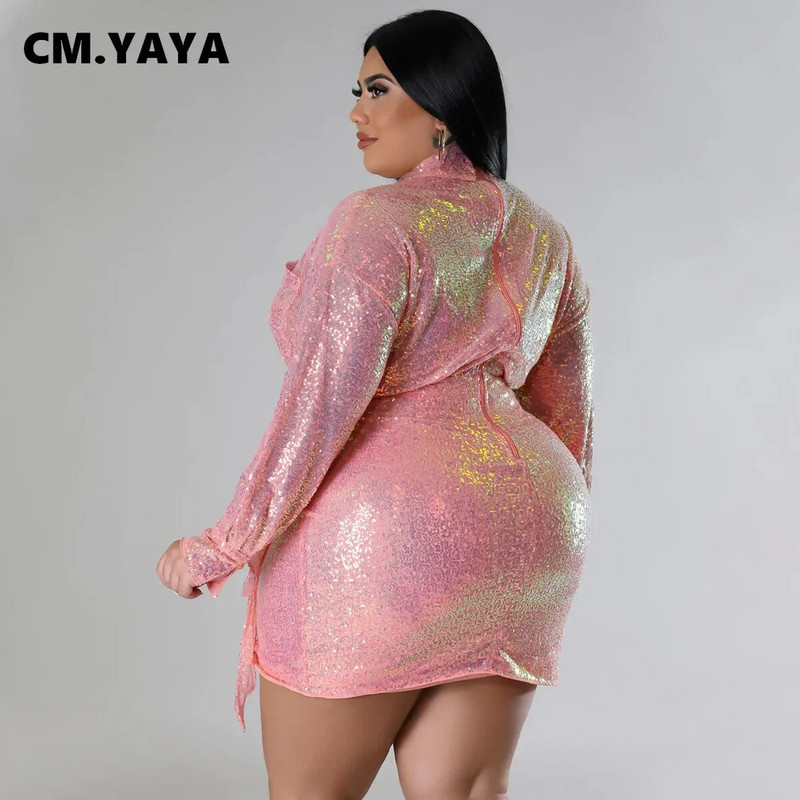 CM.YAYA rochie midi cu mâneci lungi, cu mâneci lungi, cu paiete laterale, cu paiete, 2023, sexy, pentru petrecere, seara, elegante, rochii, rochii
