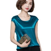 Ljetna satenska bluza Ženske bluze velikih veličina 4XL Košulja od imitacije svile Ženske majice s rukavima u obliku krila šišmiša Ležerne košulje Ružičasto Bijelo Zeleno