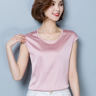 Ljetna satenska bluza Ženske bluze velikih veličina 4XL Košulja od imitacije svile Ženske majice s rukavima u obliku krila šišmiša Ležerne košulje Ružičasto Bijelo Zeleno