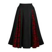 38# Ženske suknje Ženske velike veličine Čipkana patchwork midi suknja visokog struka Gotička plisirana suknja Faldas Jupe Femme Saia Harajuku