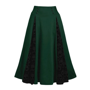 38# Γυναικείες φούστες Γυναικείες συνονθύλευμα δαντέλα με ψηλόμεσο μίντι φούστα Gothic πλισέ φούστα Faldas Jupe Femme Saia Harajuku