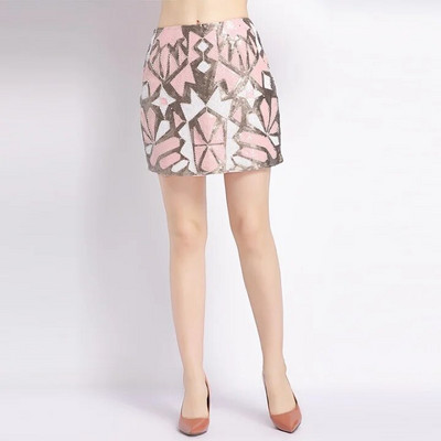 Fusta de petrecere Gatsby Flapper retro anilor 1920 Fusta geometrică cu mărgele cu paiete Fusta creion Jupe Falda Fusta baroc