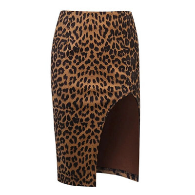 Ženske baršunaste pencil suknje s leopard printom visokog struka, elegantne, izrezane s bočnim prorezima, seksi ženska jesenska suknja Lady Party Club