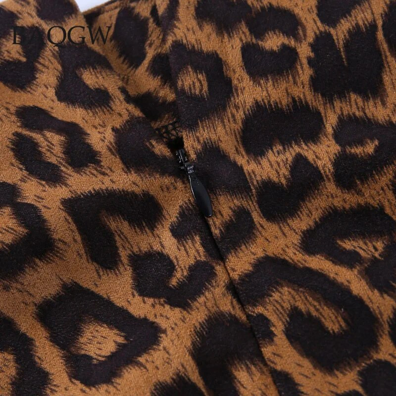 Ženske baršunaste pencil suknje s leopard printom visokog struka, elegantne, izrezane s bočnim prorezima, seksi ženska jesenska suknja Lady Party Club