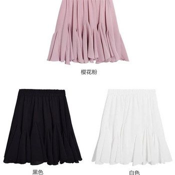 Γυναικεία φούστα Καλοκαιρινή κοντή σιφόν πλισέ φούστα Ψηλόμεση Μίνι φούστα σε γραμμή Α Μαύρη Λευκή Ροζ Plus Size mujer faldas