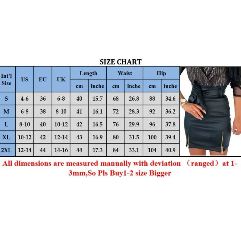 Modna ženska suknja Mini tanka suknja visokog struka Split uredska ženska PU kožna olovka suknja uz rub